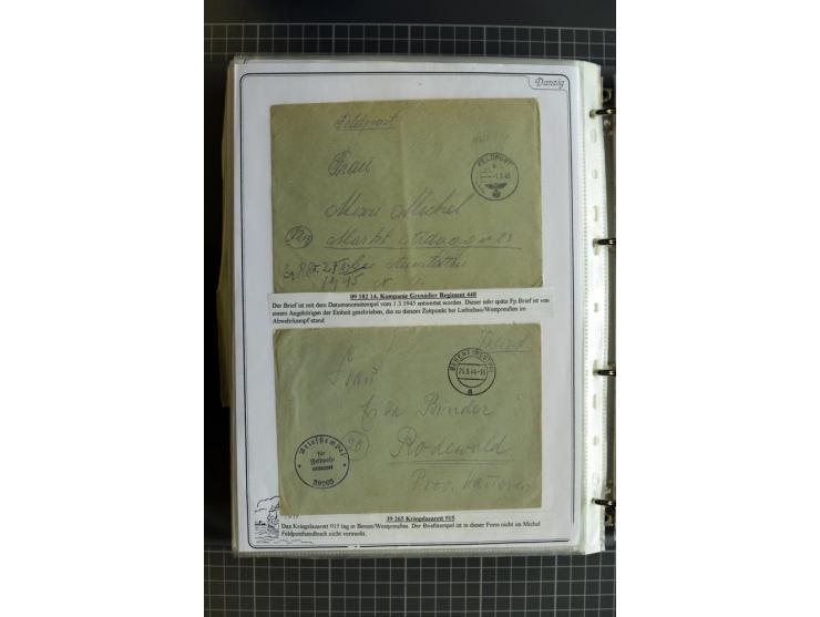 1914/1945, sehr umfangreiche Sammlung "Feldpost in Danzig" mit einigen hundert Briefen und Karten, dabei I. WK. mit interessa