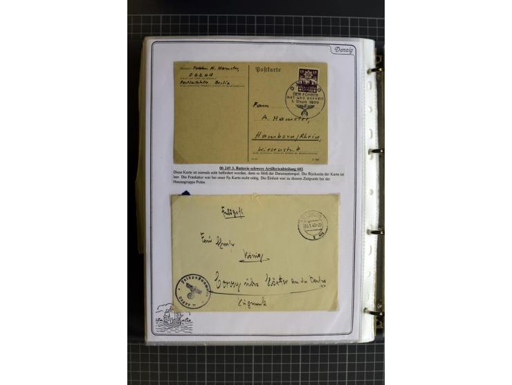 1914/1945, sehr umfangreiche Sammlung "Feldpost in Danzig" mit einigen hundert Briefen und Karten, dabei I. WK. mit interessa