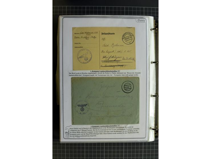 1914/1945, sehr umfangreiche Sammlung "Feldpost in Danzig" mit einigen hundert Briefen und Karten, dabei I. WK. mit interessa