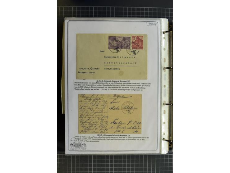 1914/1945, sehr umfangreiche Sammlung "Feldpost in Danzig" mit einigen hundert Briefen und Karten, dabei I. WK. mit interessa