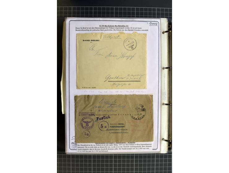 1914/1945, sehr umfangreiche Sammlung "Feldpost in Danzig" mit einigen hundert Briefen und Karten, dabei I. WK. mit interessa
