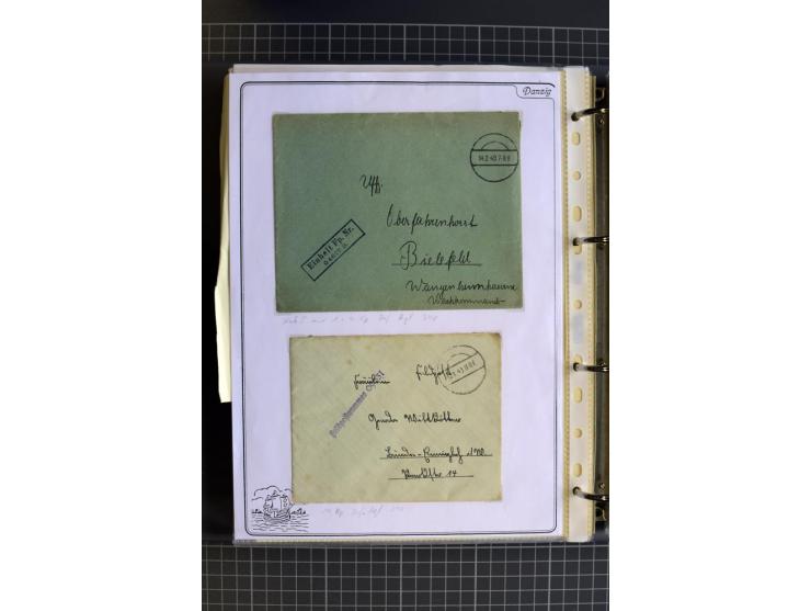 1914/1945, sehr umfangreiche Sammlung "Feldpost in Danzig" mit einigen hundert Briefen und Karten, dabei I. WK. mit interessa