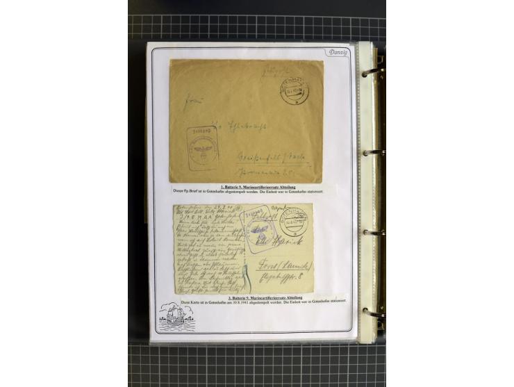 1914/1945, sehr umfangreiche Sammlung "Feldpost in Danzig" mit einigen hundert Briefen und Karten, dabei I. WK. mit interessa