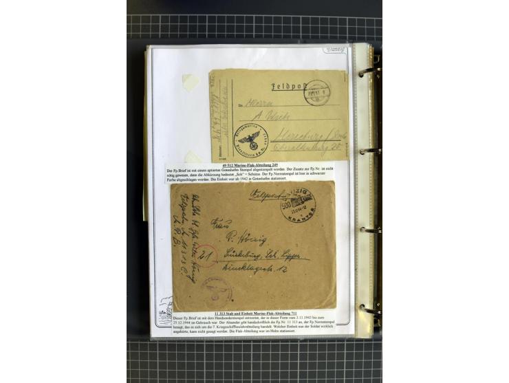 1914/1945, sehr umfangreiche Sammlung "Feldpost in Danzig" mit einigen hundert Briefen und Karten, dabei I. WK. mit interessa