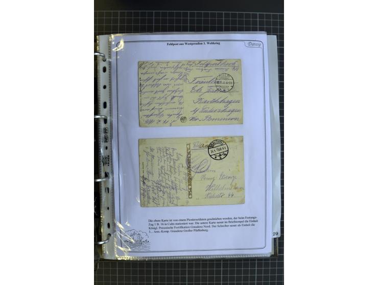 1914/1945, sehr umfangreiche Sammlung "Feldpost in Danzig" mit einigen hundert Briefen und Karten, dabei I. WK. mit interessa