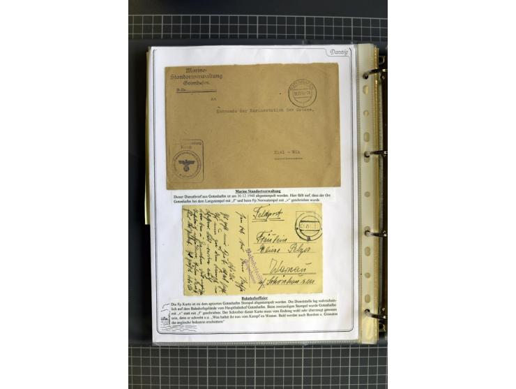 1914/1945, sehr umfangreiche Sammlung "Feldpost in Danzig" mit einigen hundert Briefen und Karten, dabei I. WK. mit interessa