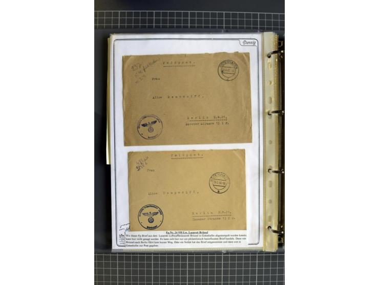 1914/1945, sehr umfangreiche Sammlung "Feldpost in Danzig" mit einigen hundert Briefen und Karten, dabei I. WK. mit interessa