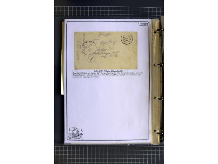 1914/1945, sehr umfangreiche Sammlung "Feldpost in Danzig" mit einigen hundert Briefen und Karten, dabei I. WK. mit interessa