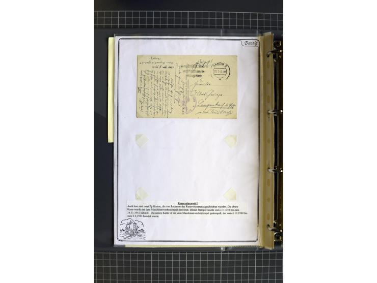 1914/1945, sehr umfangreiche Sammlung "Feldpost in Danzig" mit einigen hundert Briefen und Karten, dabei I. WK. mit interessa