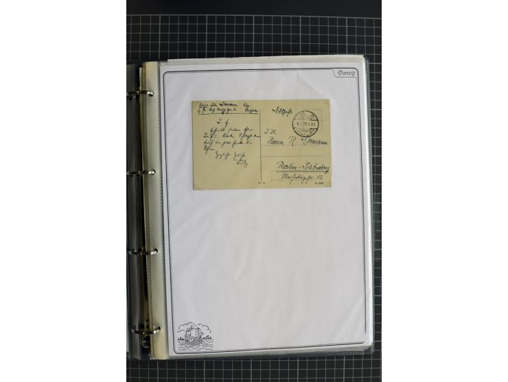 1914/1945, sehr umfangreiche Sammlung "Feldpost in Danzig" mit einigen hundert Briefen und Karten, dabei I. WK. mit interessa
