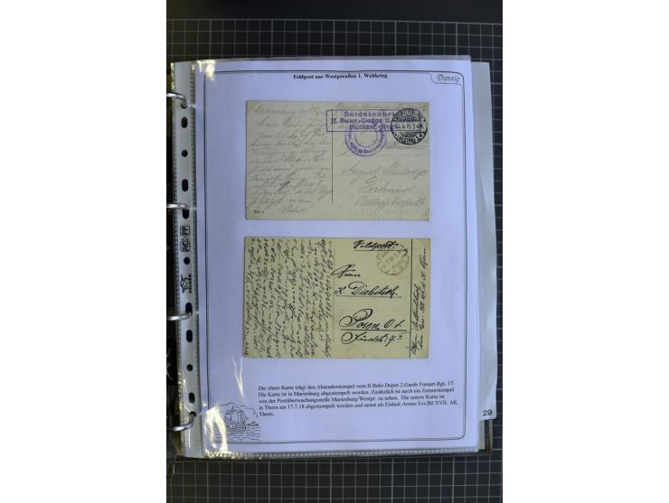 1914/1945, sehr umfangreiche Sammlung "Feldpost in Danzig" mit einigen hundert Briefen und Karten, dabei I. WK. mit interessa