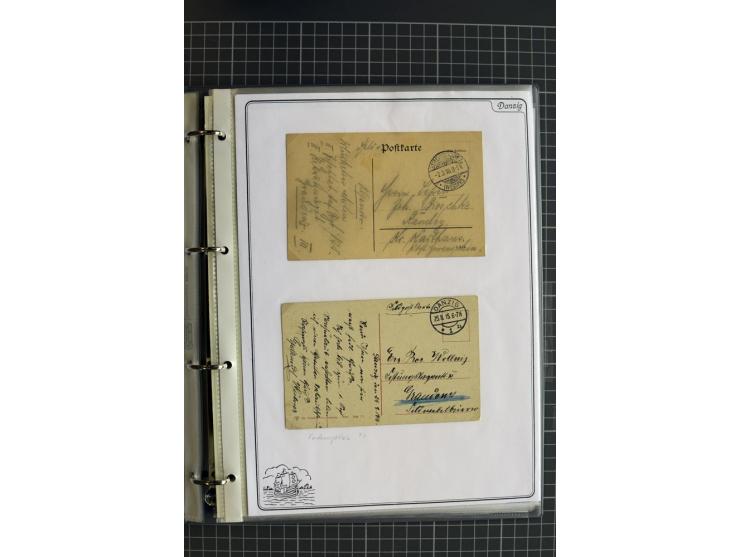 1914/1945, sehr umfangreiche Sammlung "Feldpost in Danzig" mit einigen hundert Briefen und Karten, dabei I. WK. mit interessa