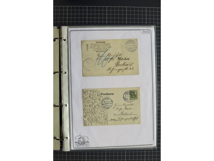 1914/1945, sehr umfangreiche Sammlung "Feldpost in Danzig" mit einigen hundert Briefen und Karten, dabei I. WK. mit interessa