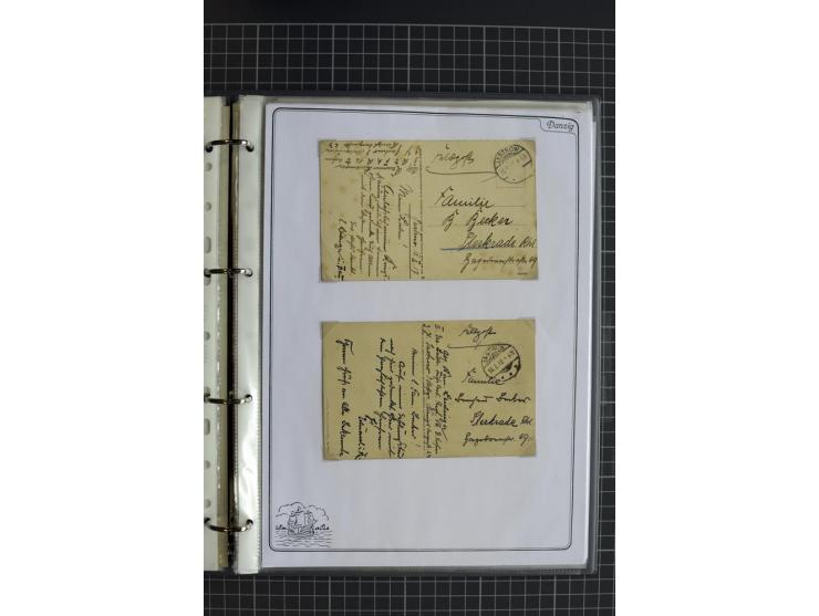 1914/1945, sehr umfangreiche Sammlung "Feldpost in Danzig" mit einigen hundert Briefen und Karten, dabei I. WK. mit interessa