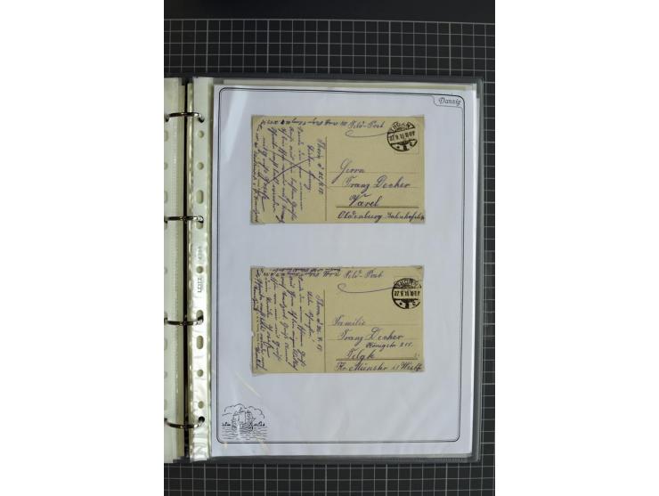 1914/1945, sehr umfangreiche Sammlung "Feldpost in Danzig" mit einigen hundert Briefen und Karten, dabei I. WK. mit interessa