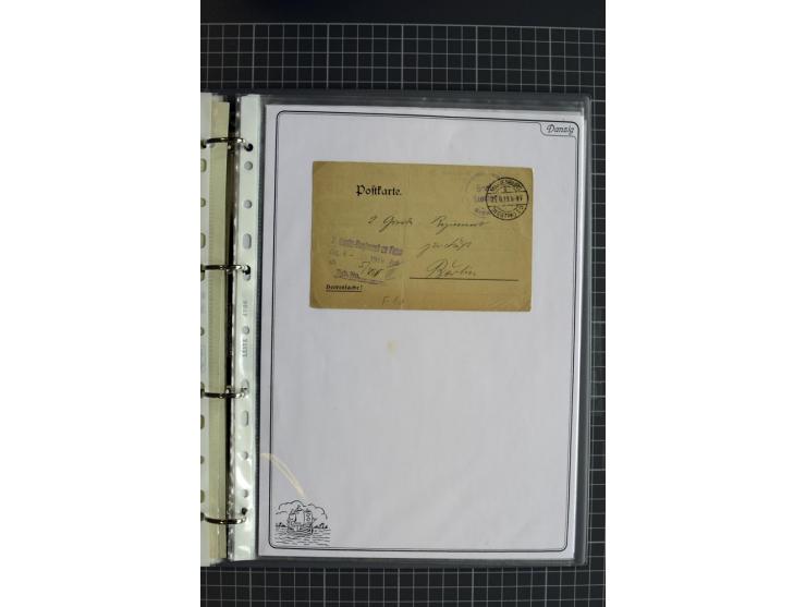 1914/1945, sehr umfangreiche Sammlung "Feldpost in Danzig" mit einigen hundert Briefen und Karten, dabei I. WK. mit interessa