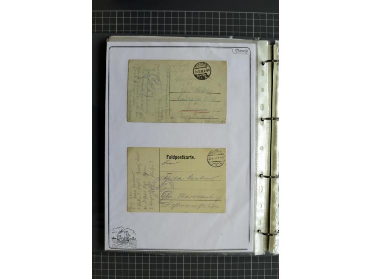 1914/1945, sehr umfangreiche Sammlung "Feldpost in Danzig" mit einigen hundert Briefen und Karten, dabei I. WK. mit interessa