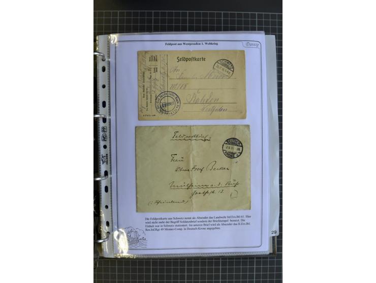 1914/1945, sehr umfangreiche Sammlung "Feldpost in Danzig" mit einigen hundert Briefen und Karten, dabei I. WK. mit interessa