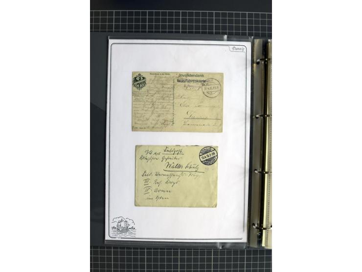 1914/1945, sehr umfangreiche Sammlung "Feldpost in Danzig" mit einigen hundert Briefen und Karten, dabei I. WK. mit interessa