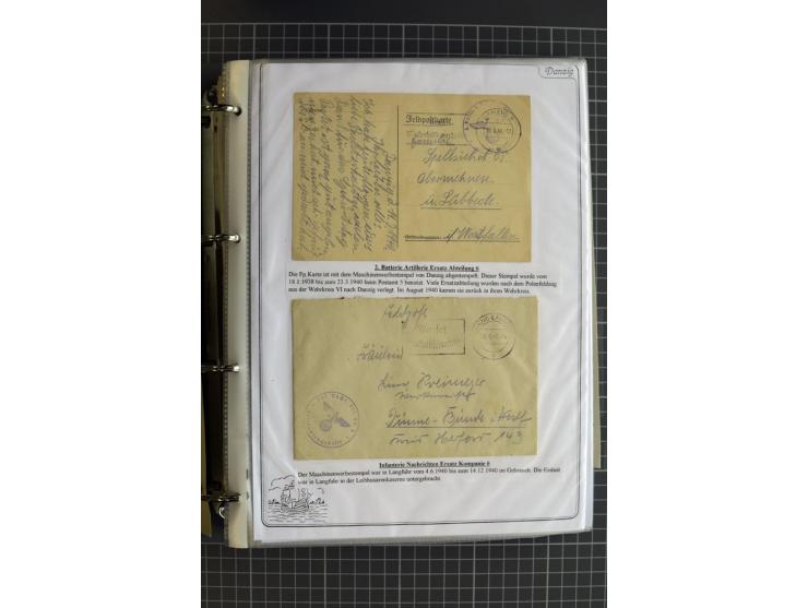 1914/1945, sehr umfangreiche Sammlung "Feldpost in Danzig" mit einigen hundert Briefen und Karten, dabei I. WK. mit interessa