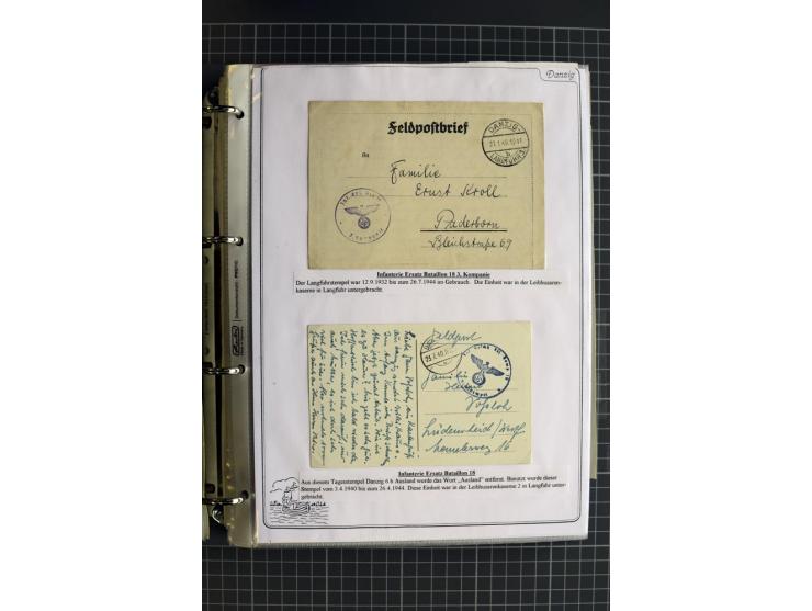 1914/1945, sehr umfangreiche Sammlung "Feldpost in Danzig" mit einigen hundert Briefen und Karten, dabei I. WK. mit interessa