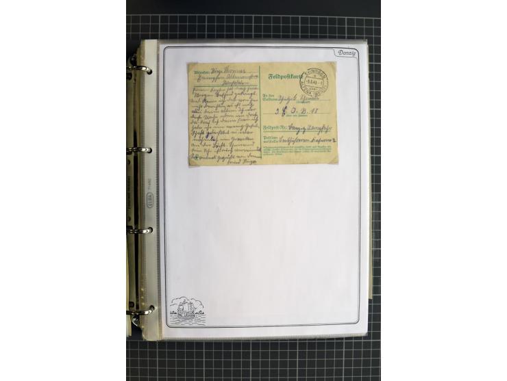1914/1945, sehr umfangreiche Sammlung "Feldpost in Danzig" mit einigen hundert Briefen und Karten, dabei I. WK. mit interessa