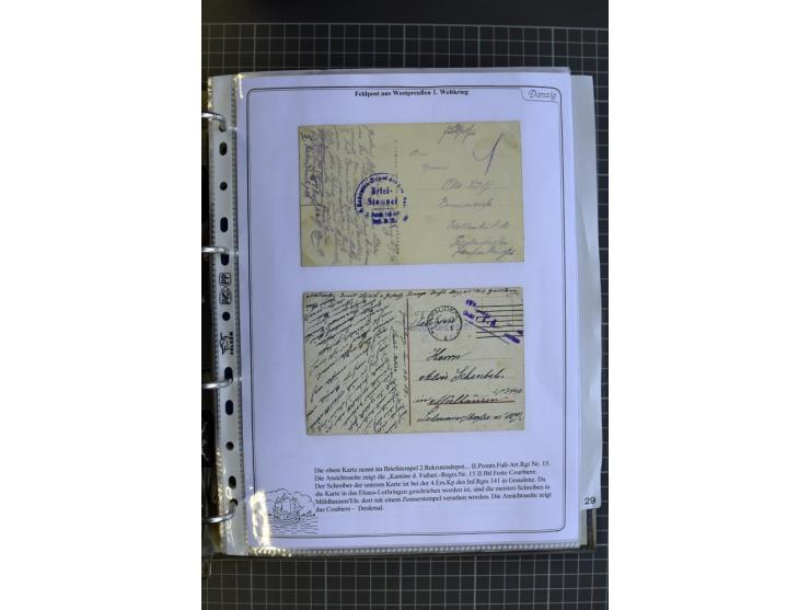 1914/1945, sehr umfangreiche Sammlung "Feldpost in Danzig" mit einigen hundert Briefen und Karten, dabei I. WK. mit interessa
