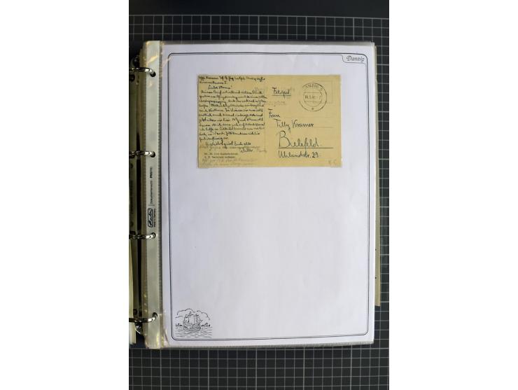 1914/1945, sehr umfangreiche Sammlung "Feldpost in Danzig" mit einigen hundert Briefen und Karten, dabei I. WK. mit interessa
