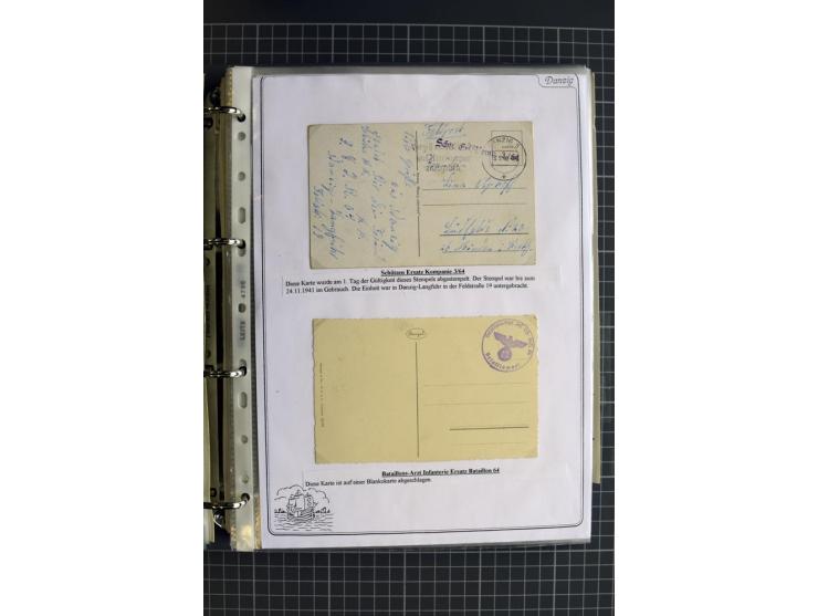 1914/1945, sehr umfangreiche Sammlung "Feldpost in Danzig" mit einigen hundert Briefen und Karten, dabei I. WK. mit interessa
