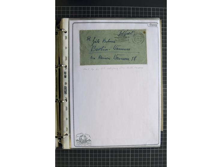 1914/1945, sehr umfangreiche Sammlung "Feldpost in Danzig" mit einigen hundert Briefen und Karten, dabei I. WK. mit interessa