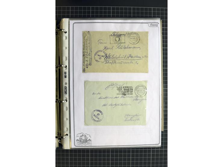 1914/1945, sehr umfangreiche Sammlung "Feldpost in Danzig" mit einigen hundert Briefen und Karten, dabei I. WK. mit interessa