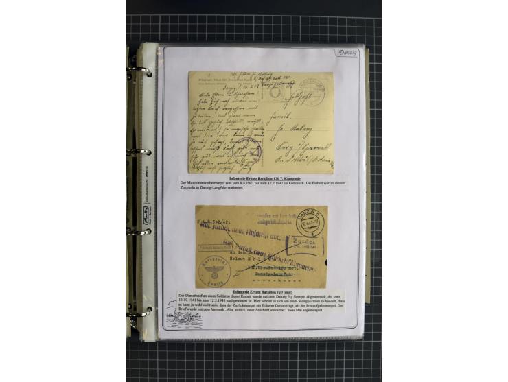 1914/1945, sehr umfangreiche Sammlung "Feldpost in Danzig" mit einigen hundert Briefen und Karten, dabei I. WK. mit interessa