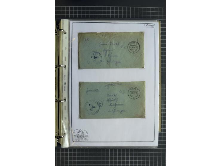 1914/1945, sehr umfangreiche Sammlung "Feldpost in Danzig" mit einigen hundert Briefen und Karten, dabei I. WK. mit interessa