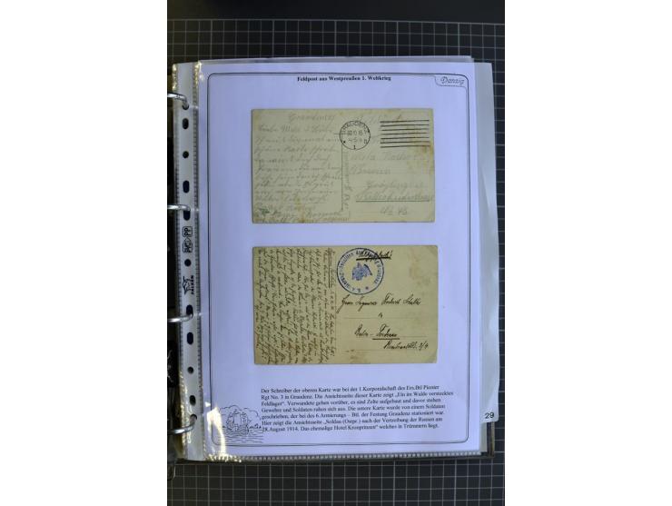 1914/1945, sehr umfangreiche Sammlung "Feldpost in Danzig" mit einigen hundert Briefen und Karten, dabei I. WK. mit interessa