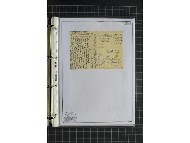 1914/1945, sehr umfangreiche Sammlung "Feldpost in Danzig" mit einigen hundert Briefen und Karten, dabei I. WK. mit interessa