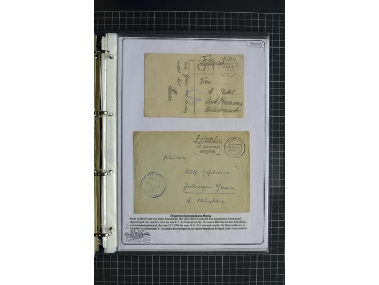 1914/1945, sehr umfangreiche Sammlung "Feldpost in Danzig" mit einigen hundert Briefen und Karten, dabei I. WK. mit interessa