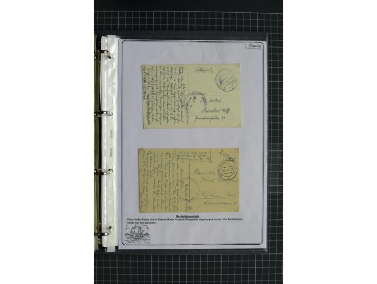 1914/1945, sehr umfangreiche Sammlung "Feldpost in Danzig" mit einigen hundert Briefen und Karten, dabei I. WK. mit interessa