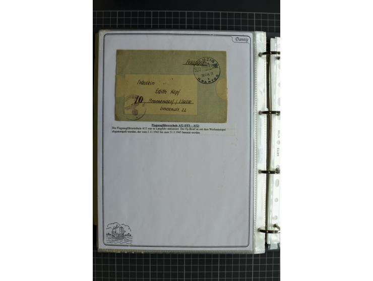 1914/1945, sehr umfangreiche Sammlung "Feldpost in Danzig" mit einigen hundert Briefen und Karten, dabei I. WK. mit interessa