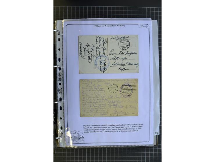 1914/1945, sehr umfangreiche Sammlung "Feldpost in Danzig" mit einigen hundert Briefen und Karten, dabei I. WK. mit interessa