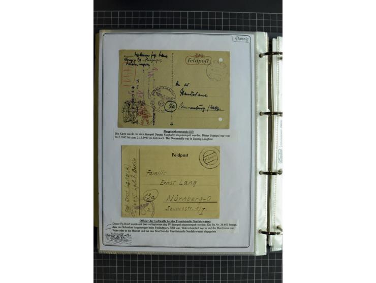 1914/1945, sehr umfangreiche Sammlung "Feldpost in Danzig" mit einigen hundert Briefen und Karten, dabei I. WK. mit interessa