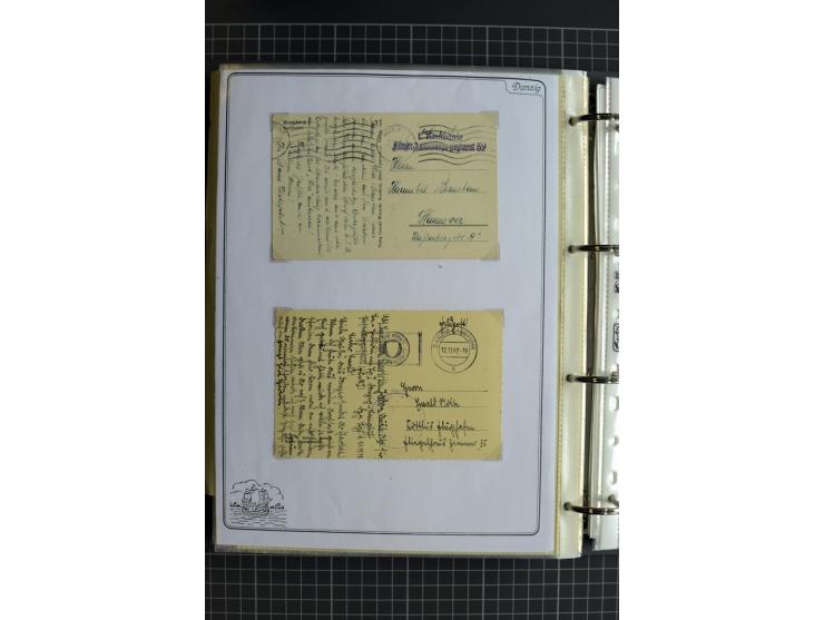 1914/1945, sehr umfangreiche Sammlung "Feldpost in Danzig" mit einigen hundert Briefen und Karten, dabei I. WK. mit interessa