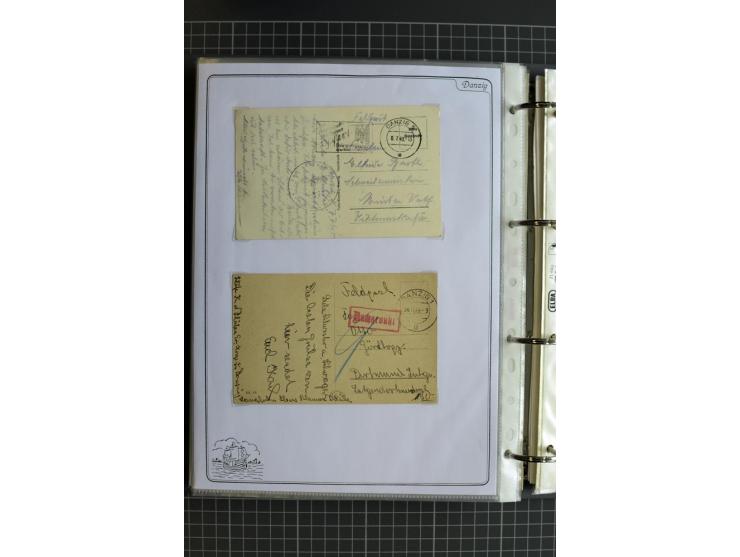 1914/1945, sehr umfangreiche Sammlung "Feldpost in Danzig" mit einigen hundert Briefen und Karten, dabei I. WK. mit interessa