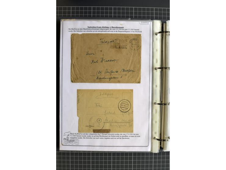 1914/1945, sehr umfangreiche Sammlung "Feldpost in Danzig" mit einigen hundert Briefen und Karten, dabei I. WK. mit interessa