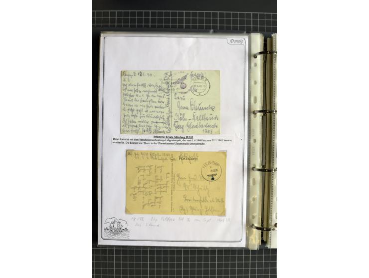 1914/1945, sehr umfangreiche Sammlung "Feldpost in Danzig" mit einigen hundert Briefen und Karten, dabei I. WK. mit interessa