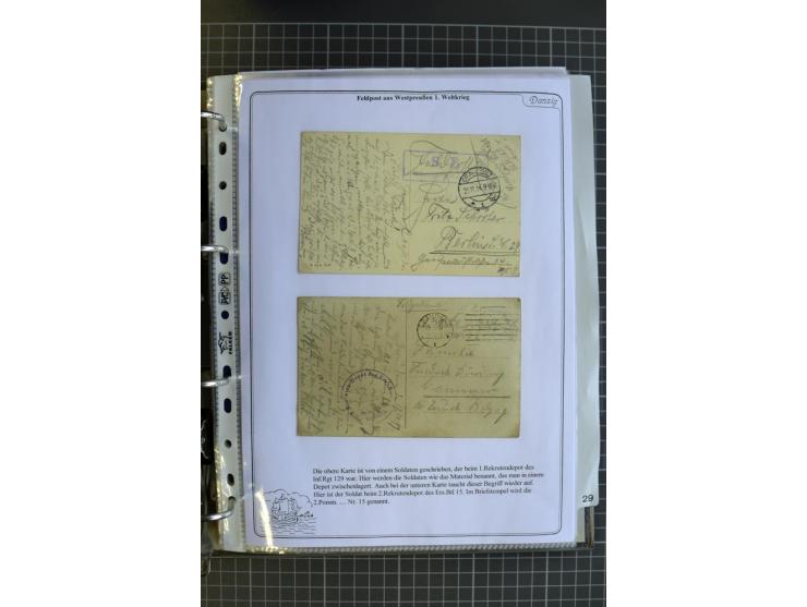 1914/1945, sehr umfangreiche Sammlung "Feldpost in Danzig" mit einigen hundert Briefen und Karten, dabei I. WK. mit interessa