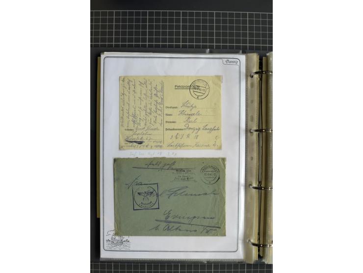 1914/1945, sehr umfangreiche Sammlung "Feldpost in Danzig" mit einigen hundert Briefen und Karten, dabei I. WK. mit interessa