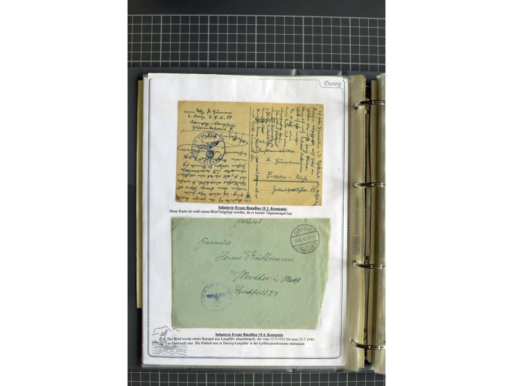1914/1945, sehr umfangreiche Sammlung "Feldpost in Danzig" mit einigen hundert Briefen und Karten, dabei I. WK. mit interessa