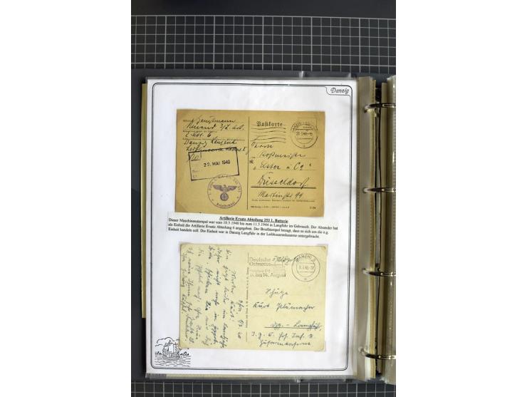 1914/1945, sehr umfangreiche Sammlung "Feldpost in Danzig" mit einigen hundert Briefen und Karten, dabei I. WK. mit interessa