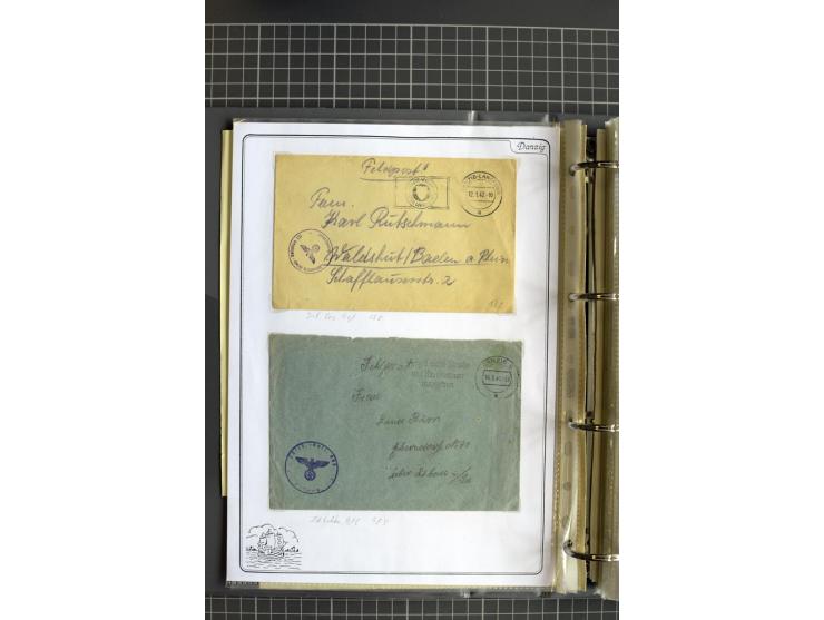 1914/1945, sehr umfangreiche Sammlung "Feldpost in Danzig" mit einigen hundert Briefen und Karten, dabei I. WK. mit interessa