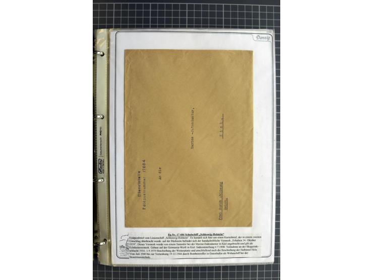 1914/1945, sehr umfangreiche Sammlung "Feldpost in Danzig" mit einigen hundert Briefen und Karten, dabei I. WK. mit interessa